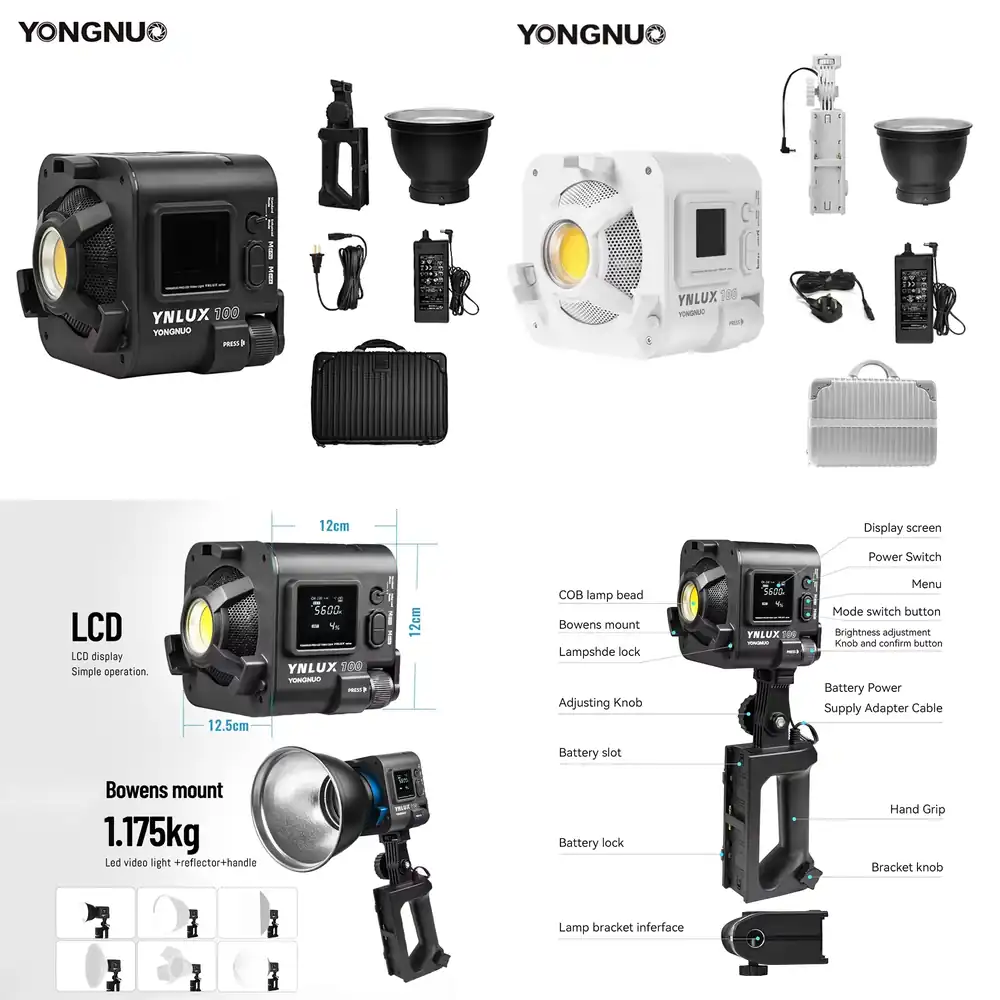 Photography Lighting Handheld - YONGNUO YNLUX100 100W 3200K-5600K Compact Handheld