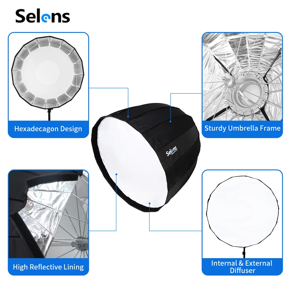 Selens 70/90/120cm Foldable Um - đánh giá và giá Parabolic Umbrella Deep