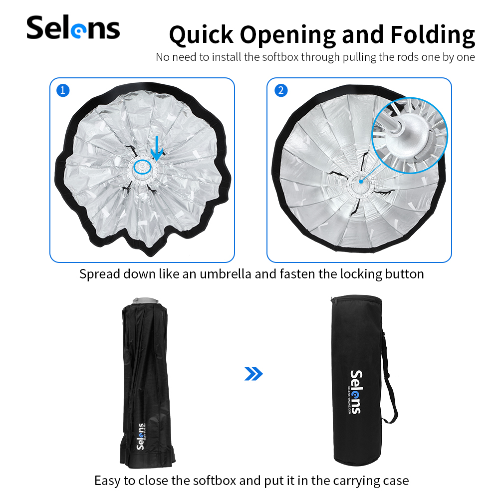 Selens 70/90/120cm Foldable Um - đánh giá và giá Parabolic Umbrella Deep
