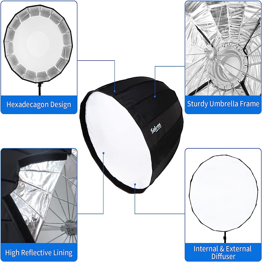 Selens 120cm Sixteen Horns Dee - đánh giá và giá Parabolic Umbrella Deep