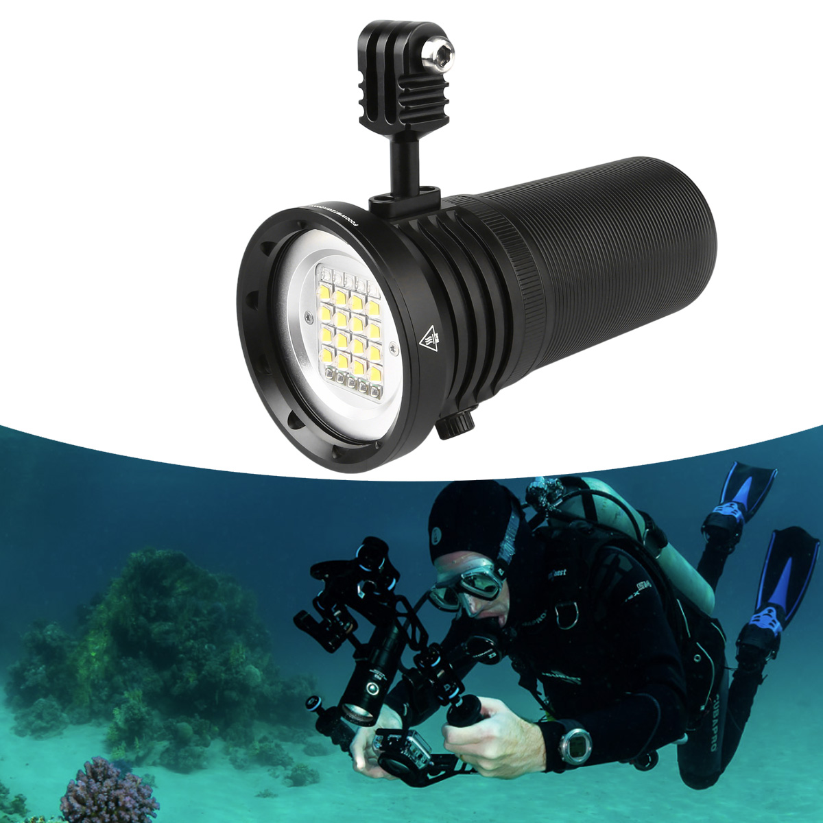 W167 Rechargeable LED Dive Lig - đánh giá và giá Photography Lighting Angles