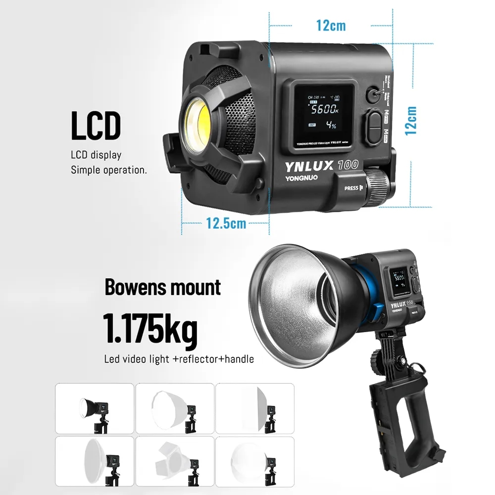 YONGNUO YNLUX100 100W 3200K-56 - đánh giá và giá Photography Lighting Handheld