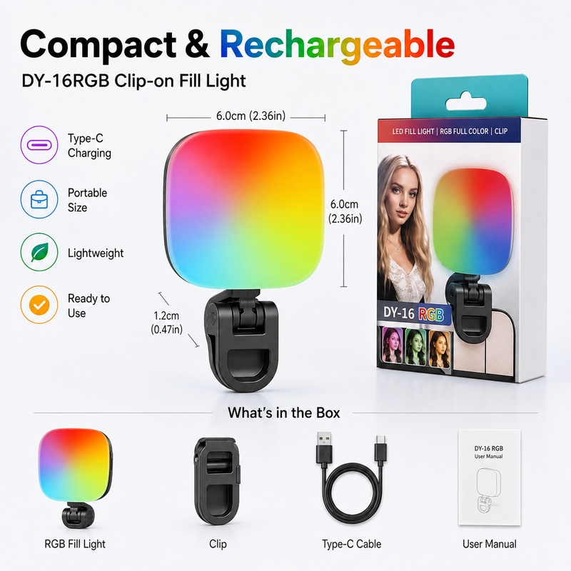 Portable RGB LED Fill Light Po - đánh giá và giá Photography Lighting Handheld