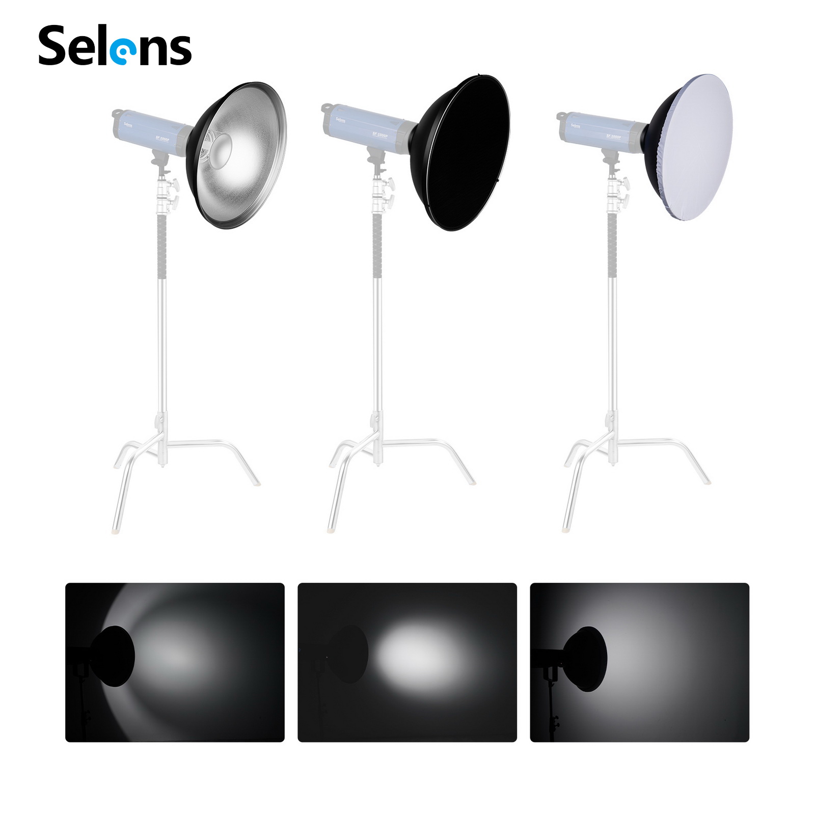 Selens 55cm Silver/White Inter - đánh giá và giá Photography Lighting Beauty Dish