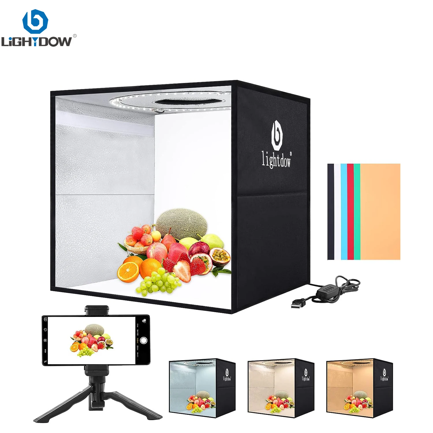 Lightdow Dimmable Photo Box LE - đánh giá và giá Photography Lighting Set Up